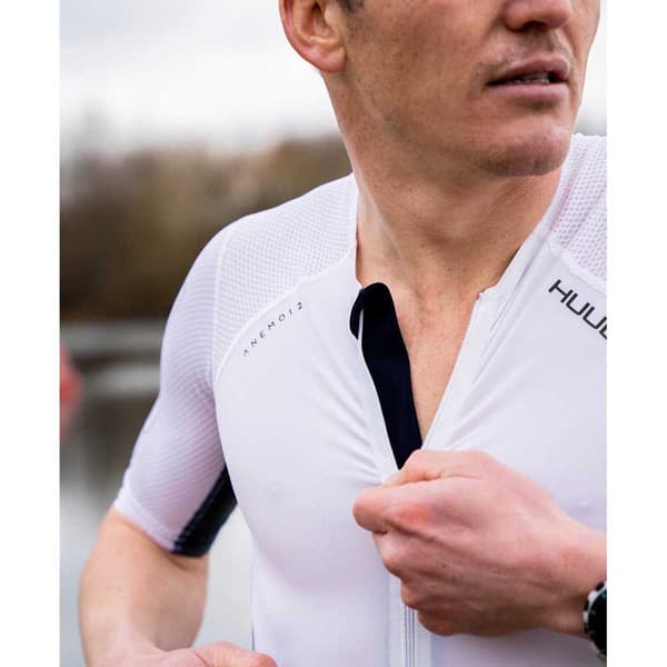 Huub Kortærmet Trisuit Anemoi 2 Sub22 Fl Hvid,Blå S Mand