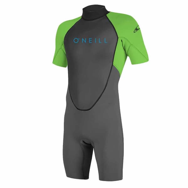 O´neill Wetsuits Ungdom Kortærmet Neoprendragt Med Lynlås Bagpå Reactor-2 2 Mm Grøn,Grå 8