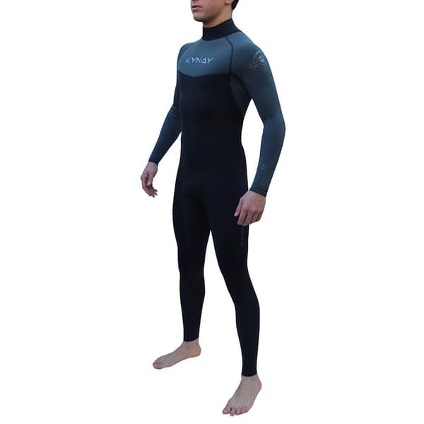 Kynay Långärmad Neoprenkostym Med Dragkedja Surf Ultra Stretch 4/3 Mm Svart MT