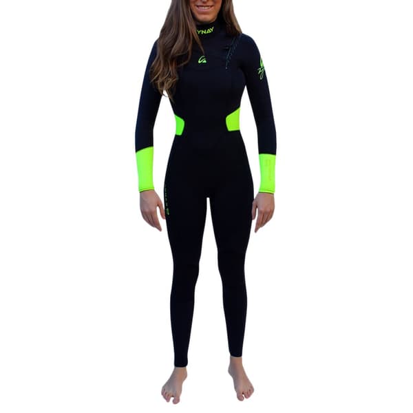 Kynay Kvinde Langærmet Neoprendragt Med Lynlås Surf Ultra Stretch Quick Dry 5/3 Mm Sort XS