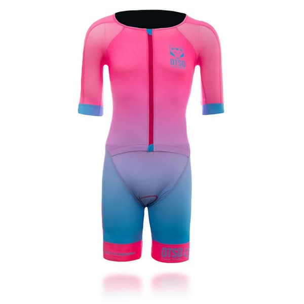 Otso Kortærmet Trisuit Fluo Pink & Light Blue Rosa L Mand
