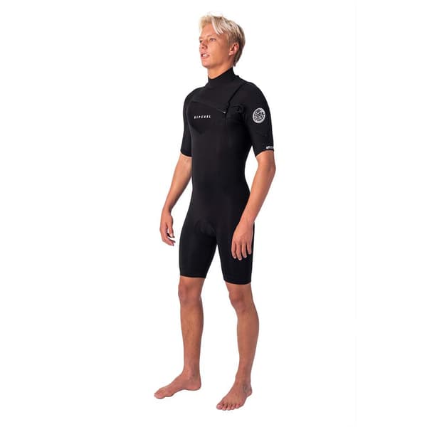 Rip Curl Kortärmad Bröstdragkedja Med Dragkedja Dawn Patrol 2/2 Mm Svart S