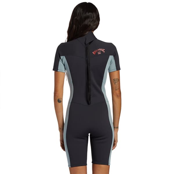 Billabong Kortärmad Neoprenkostym Med Dragkedja Baktill Foil Fl Spring 2/2 Mm Svart XS