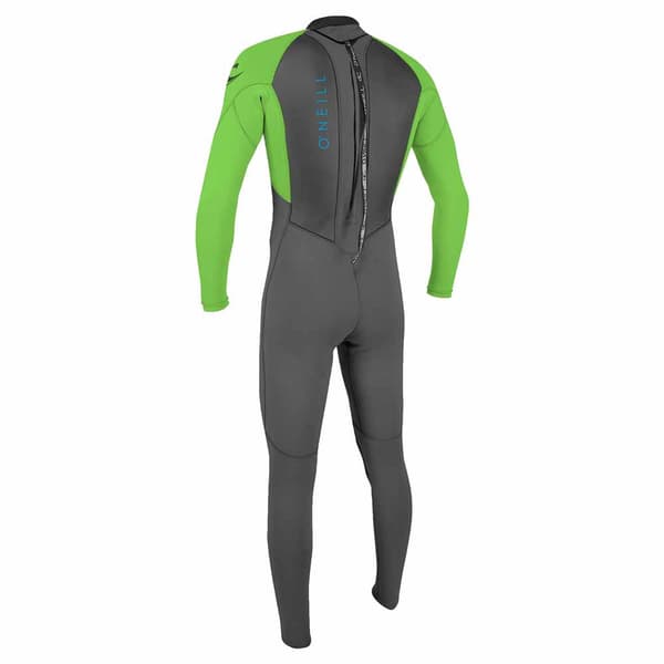O´neill Wetsuits Ungdom Långärmad Neoprenkostym Med Dragkedja Baktill Reactor-2 3/2 Grönt,Grå 163-170 cm