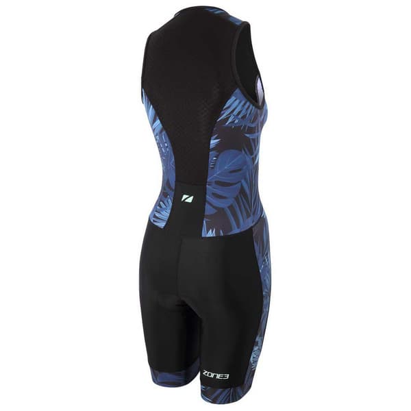 Zone3 Hihaton Trisuit Activate+ Tropical Palm Sininen,Musta XL Nainen
