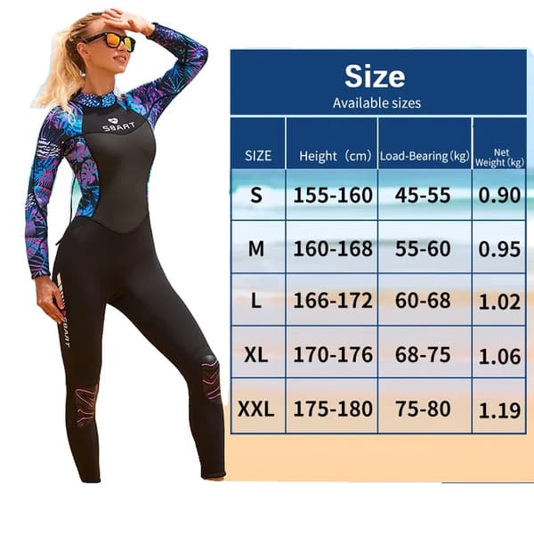 Kvinnors våtdräkt, Neoprenmaterial, Perfekt passform,M, Röd