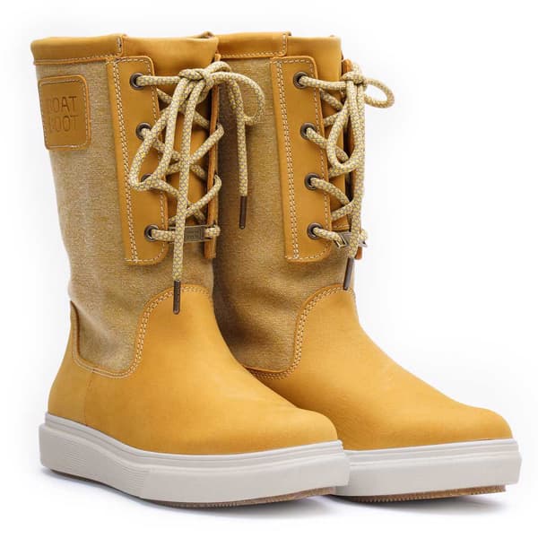 Boat Boot Canvas Laceup Stövlar Gul EU 41 Kvinna