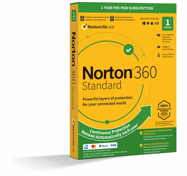 Norton 360 Standard 10Gb Nd 1 User 1 Device 12Mo Cdon Enr Mm