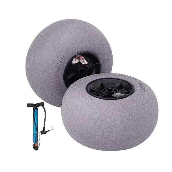 2st 55kg kapacitet 13" uppblåsbara strandhjul med manuell luftpump, flexibel rörlighet i all terräng, robust TPU-konstruktion