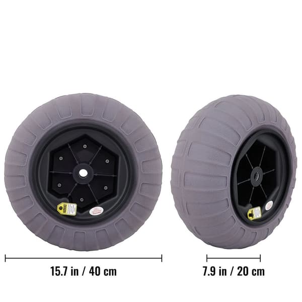 2st 80 kg kapacitet 15,7" uppblåsbart strandhjul med manuell luftpump, flexibel rörlighet i alla terränger, robust TPU-konstruktion