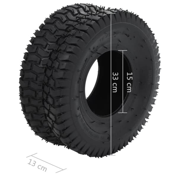 The Living Store trillebørsdæk 2 stk. 15 x 6.00-6 4PR gummi -  Trillebør – dele