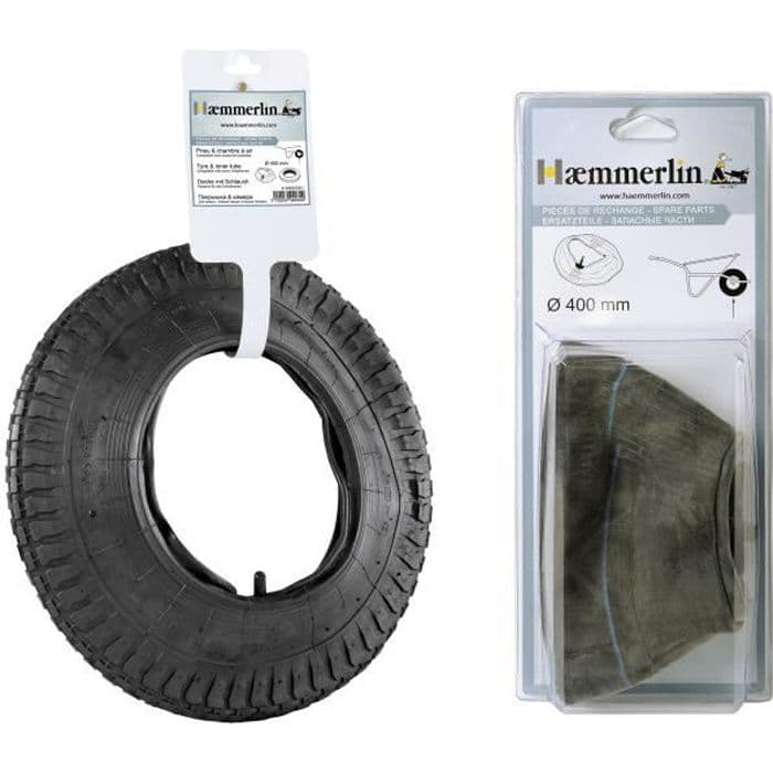 HAEMMERLIN Däck + innerrör för skottkärra - Ø 400 mm anpassningsbar Ø 380 mm