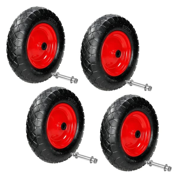 ECD Germany 4 kappaletta kottikärryt pneumaattisilla renkailla akselilla - 4.80 / 4.00-8 - Ø 390mm - 95mm leveys - 200kg kantavuus - rengas