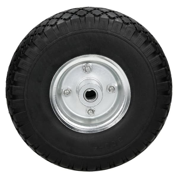 ECD Germany 2 x käsikärryn lohkoprofiili puhkeamattomasta PU-kiinteästä kumista - 3.00-4 / Ø260x85mm - kuulalaakereilla ja teräsvanteella - 120kg