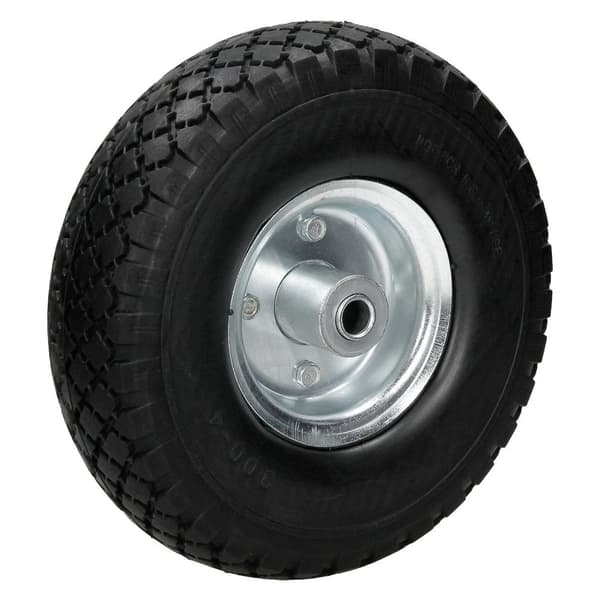 ECD Germany 2 x käsikärryn lohkoprofiili puhkeamattomasta PU-kiinteästä kumista - 3.00-4 / Ø260x85mm - kuulalaakereilla ja teräsvanteella - 120kg