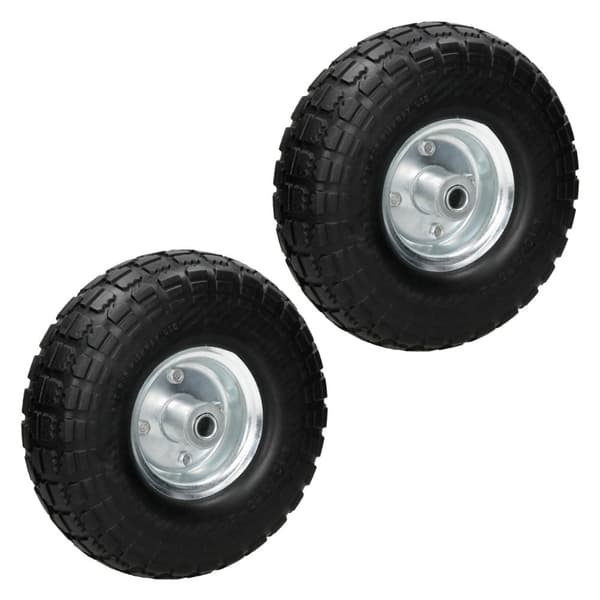 ECD Germany 2 kappaletta käsirekisteripyörän lohkoprofiili, joka on valmistettu puhkeamattomasta PU-kiinteästä kumista - 4.10 / 3.50-4 Ø260x85mm -