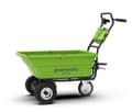 Miniatyrbilde 5 av 5: Greenworks G40GC, Motorisert trillebår, 3 hjul, Solide hjul, Sort, Grønn, 100 kg, 550 mm