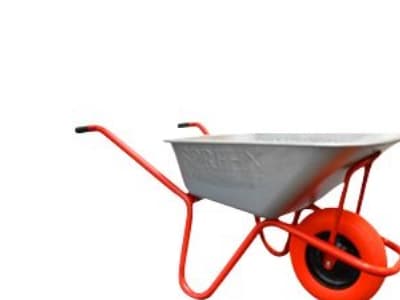 Sprehn skottkärra för murbruk 110L - Spetsiga hjul, max 250kg, galvaniserad