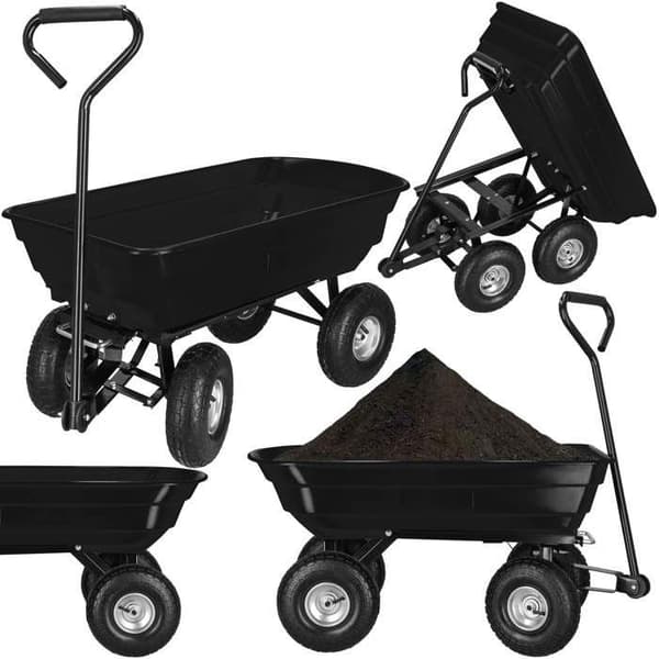 Tipping Garden Cart - SPRINGOS - Maxbelastning 250 Kg - Grön