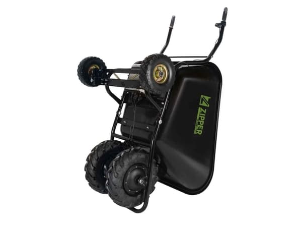 Vetoketju ZI-EWB300-160L, Sähköinen puutarhakärry, 4 hjul, Sort, 160 L, 300 kg, 1120 mm