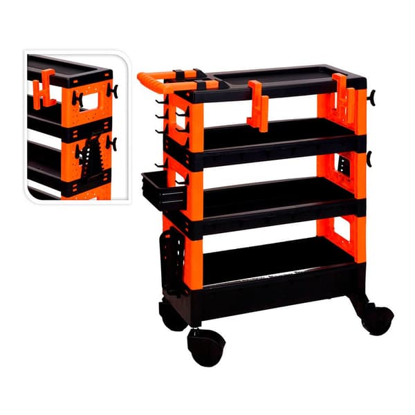 Fx Tools Verktygstransportvagn 68x35x87.5 Cm Svart