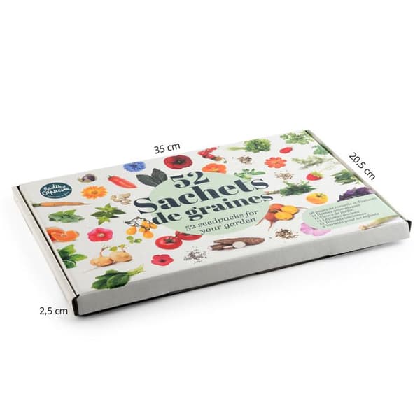 Rädisa och Nasturtium - Box med 52 paket frön att så