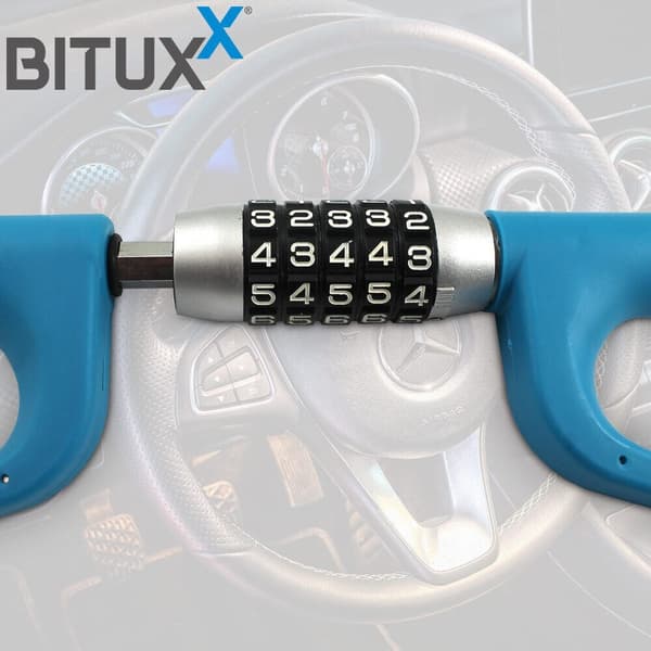 Varkaudenesto auton ohjauspy�r�n lukko 5-numeroisella BITUXX-koodilla