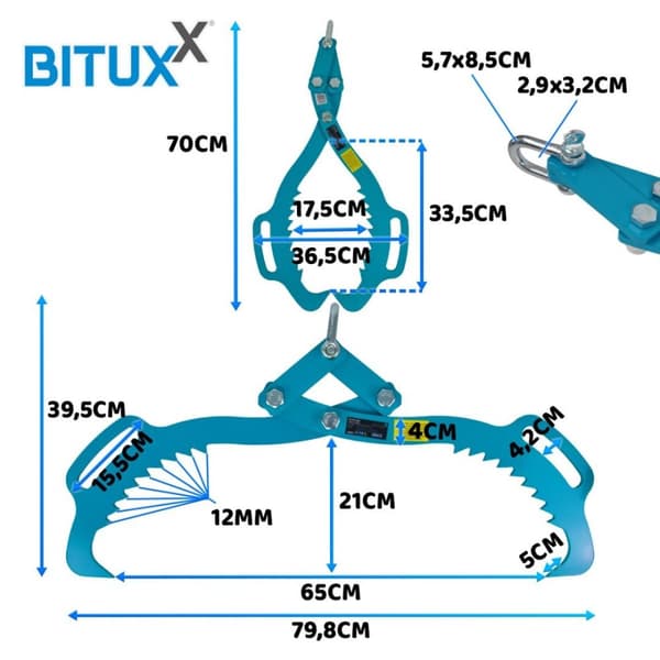 Tr?greb 520mm 500kg selvsp?ndende bituxx tr?tang
