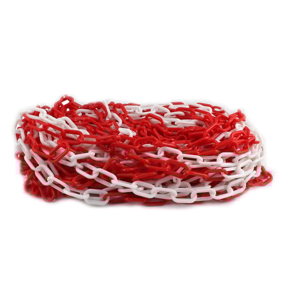 Sp�rrkedja, 25 m, r�d och vit, PP-material