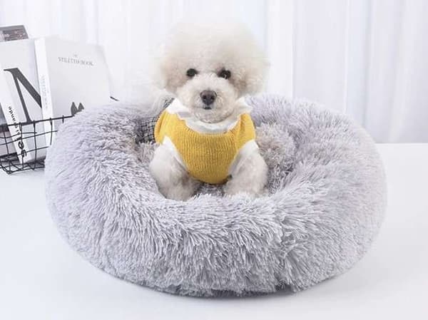 Oval pude til Hunde Kat Soft Plys seng st?rrelse M 60cm
