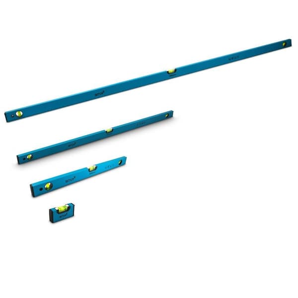 Magnetiska niv?er 10 / 60 / 120 / 180 cm, set av h?llbart aluminium, set med 4 delar