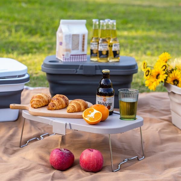 Vikbar picknickkorg Varukorg Stark med lock L�ttgr?