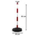 Miniatyrbild 4 av 6: R�da och vita s�kerhetsstolpar, 83 cm, 4 st med 150 cm kedjor, enkel montering
