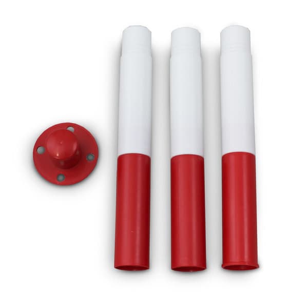R�da och vita s�kerhetsstolpar, 83 cm, 4 st med 150 cm kedjor, enkel montering