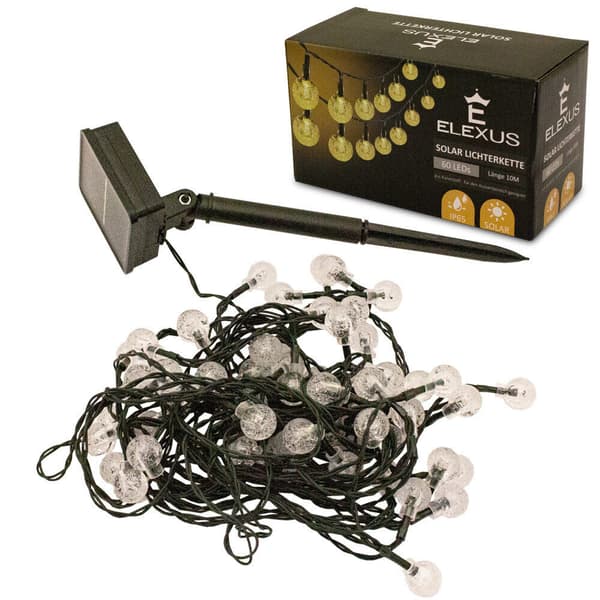 Julbelysning Solar utomhuskedja LED-lampor 10m varm