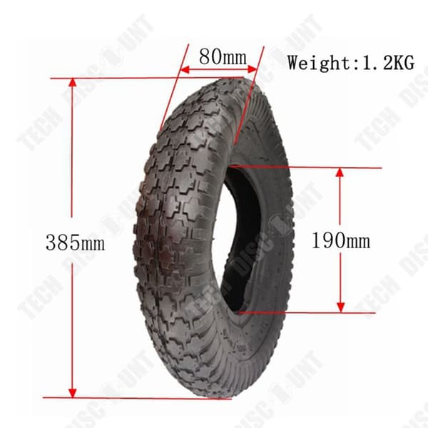 Car Tire Cart Kit 4.80/4.00-8 Inre och yttre däck Inre och yttre däcksats 16 vagn