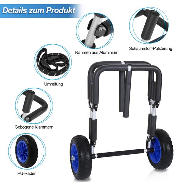 Chariot de Surf SUP Stand Up Paddle paddel, planche de surf, transport, chariot kajak, Alu