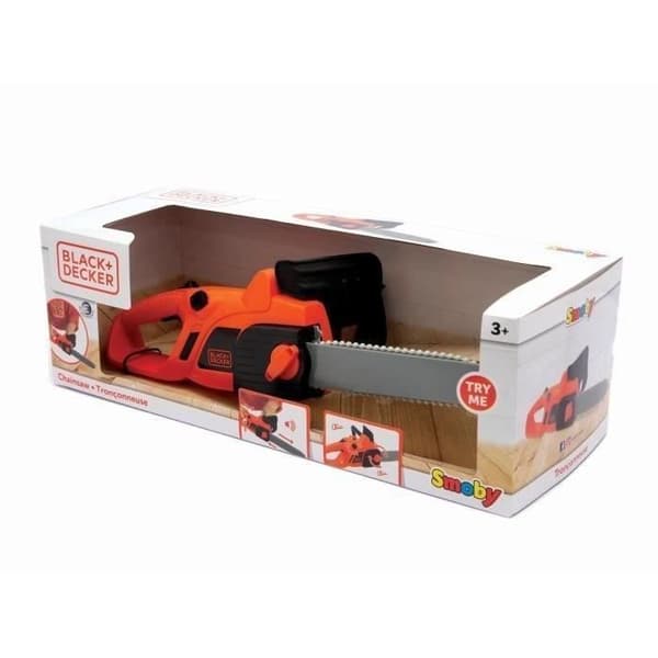 Black and Decker - Smoby - Elektronisk motorsåg - låtsaslek - 3 batterier medföljer