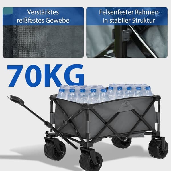 Kärry, kottikärryt, 108x55 cm, Tummanharmaa