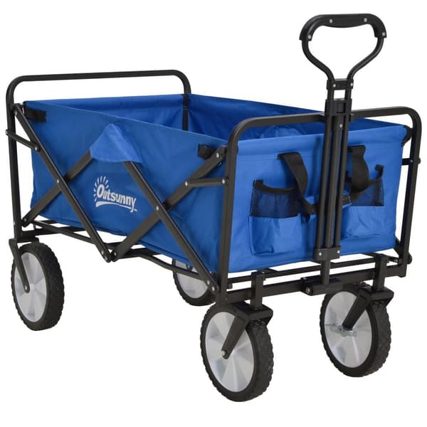 Hopfällbar Handvagn, 93x49x75-100 cm, Mörkblå