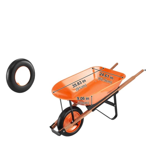 Kärry, 150 kg kapasiteetti, ergonominen kahva, 16" rengas,1pyörä 5