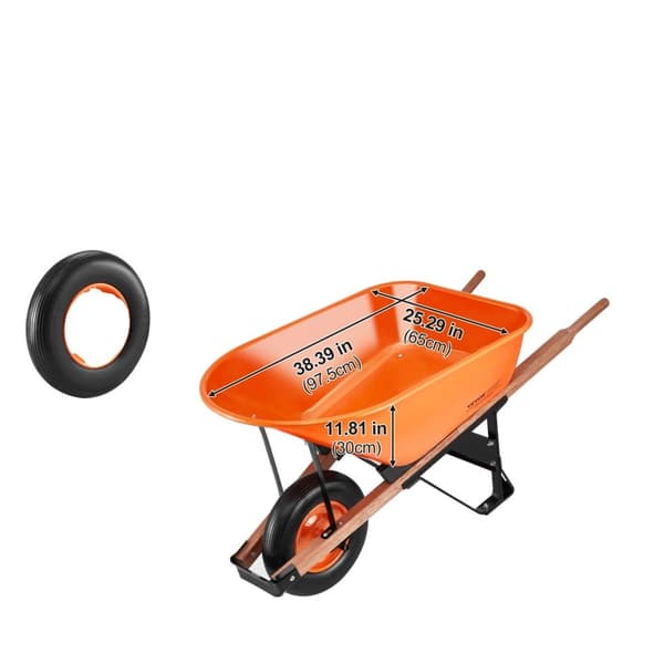 Skubbe, 150 kg kapacitet, ergonomisk håndtag, 16" dæk,1 hjul  6