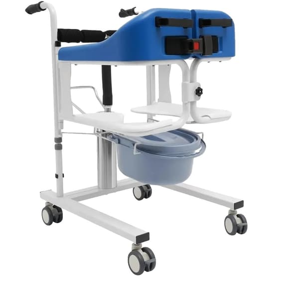 Hydraulisk Patientløftestol, Højdejusterbar, Toiletstol, Universelle Hjul,HVID
