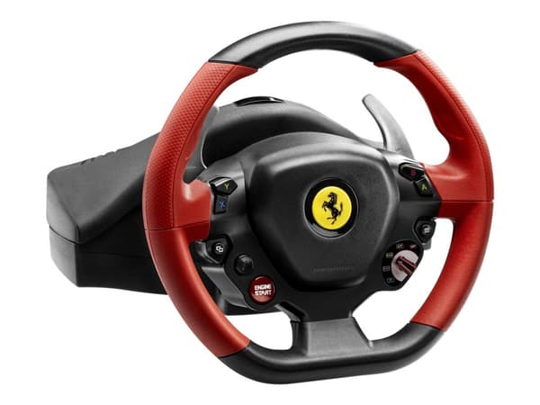 Thrustmaster Ferrari 458 Spider, Ohjauspyörä + polkimet, Xbox One, D-pad, Langallinen, Musta, Punainen, 370 mm