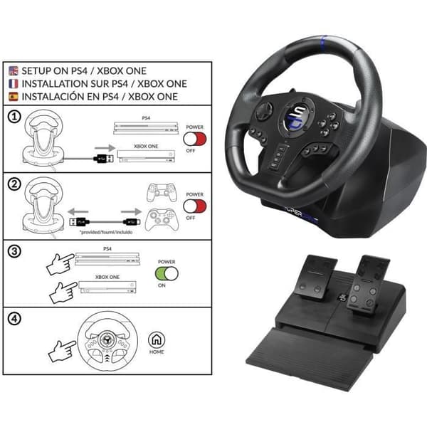 Racing Wheel - SUBSONIC - SV750 - Kompatibel Xbox-serie, PS4, Xbox One, Switch, PC