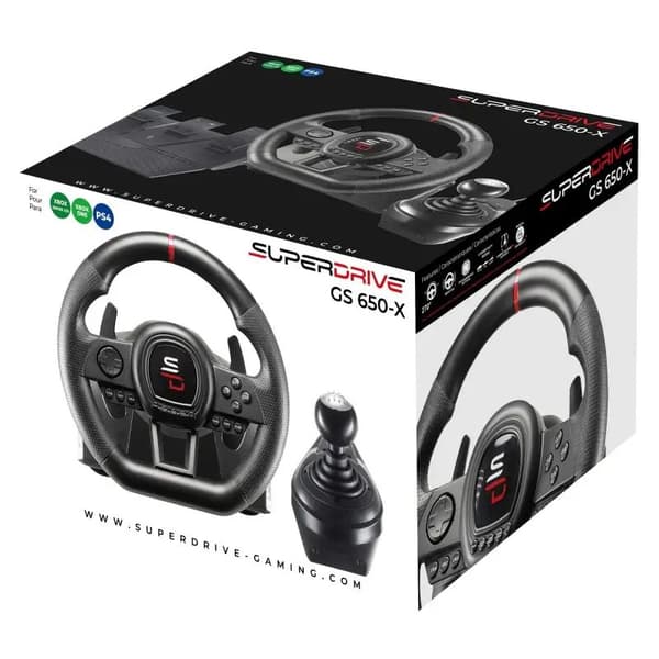 SUPERDRIVE Sada volantu, pedálů a řadící páky GS650-X/ PS4/ Xbox One/ Xbox Series X/S