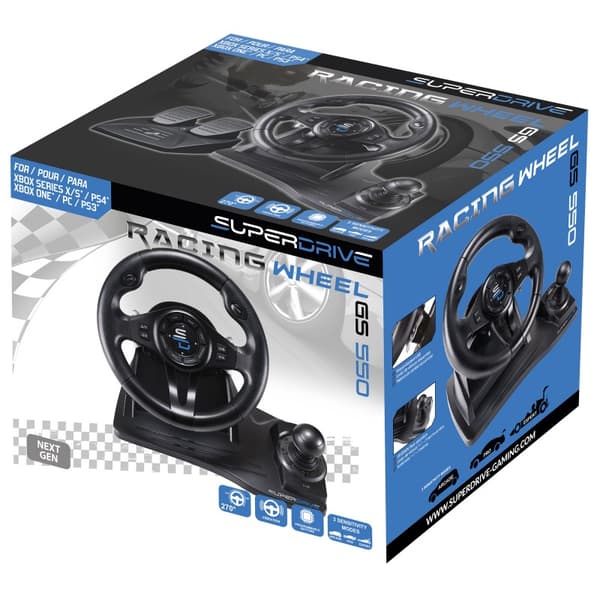 Subsonic SA5596-NG Gaming Controller Black USB Steering wheel + Pedals PC, PlayStation 4, Xbox One, Xbox Series X