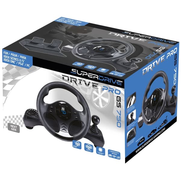 SUPERDRIVE Sada volantu, pedálů a řadící páky GS750/ PS4/ Xbox One/ Xbox Series X/S / PC