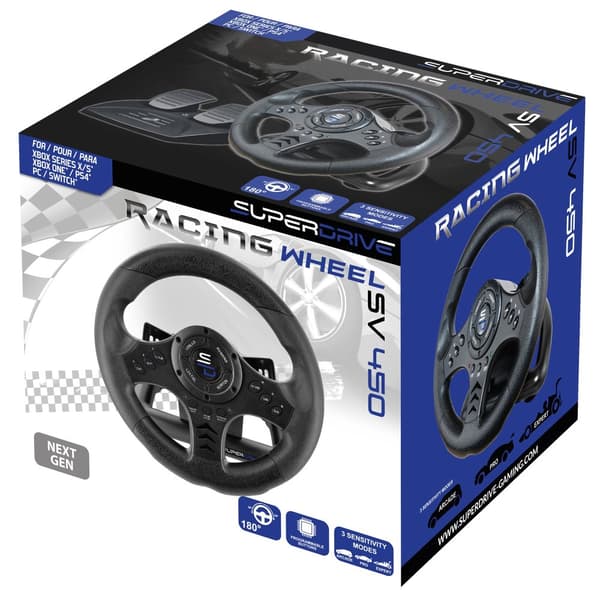 Subsonic SA5426-NG Gaming Controller Black USB Steering wheel + Pedals PC, PlayStation 4, Xbox One, Xbox Series X