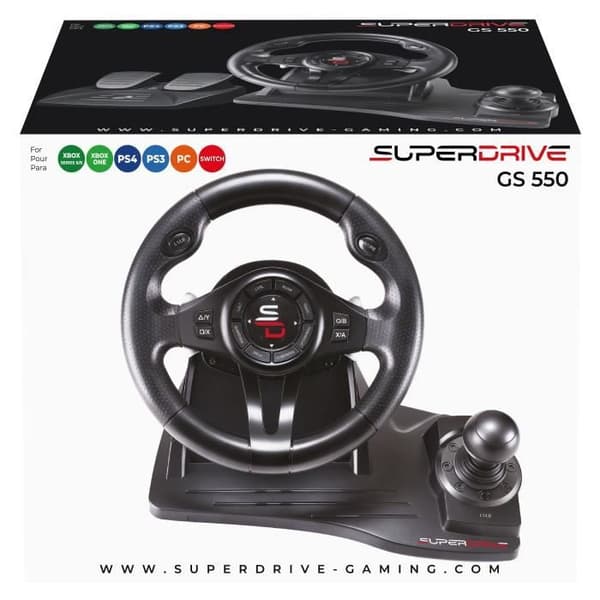 Volant Gaming - SUBSONIC - Superdrive GS550 - Inbyggd växelspak - Switch, Xbox, PS3, PS4 och PC - Svart